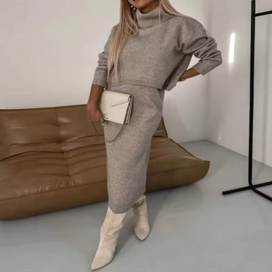 CityGlow: Elegant Knit Two-Piece Urban Set 2025